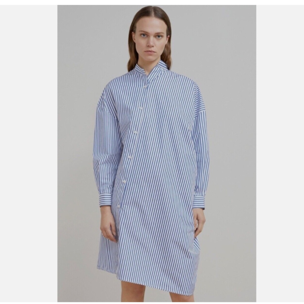 ★100% Authentic!! NWT Toteme Noma striped Asymmetric Shirt Dress M★
